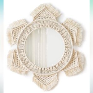 Bohemian Cream Macramé Small Wall Mirror
